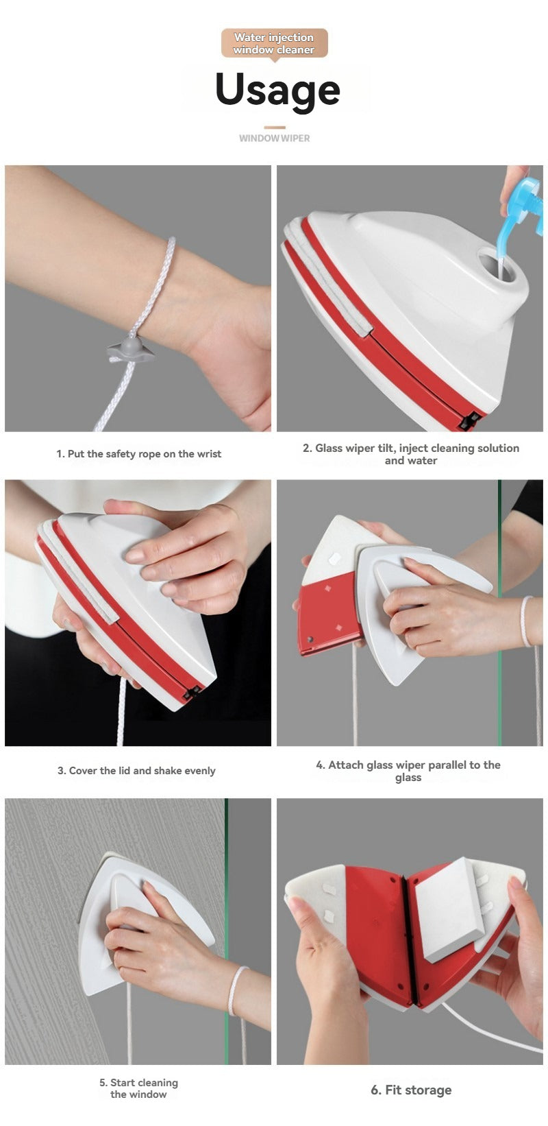 Water Storage Magnetic Glass Wipe