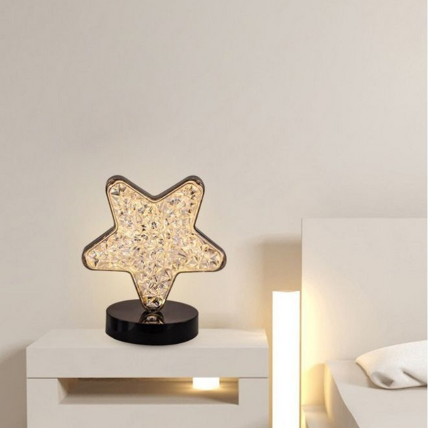 Simple Decoration of Crystal Table Lamp with Stars and Moon - KasGlobe™️