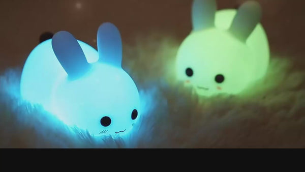 LED night light Rabbit night light Silicone light Bunny lamp Nursery night light Children's night light Animal-shaped light Cute night light Decorative night light