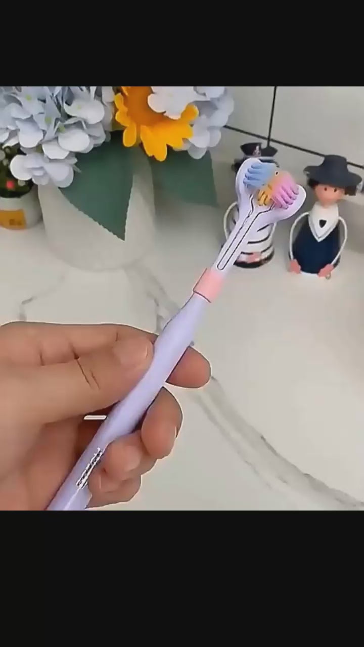 Three Sided Soft Hair Toothbrush - Complete Cleaning for Optimal Oral Hygiene
